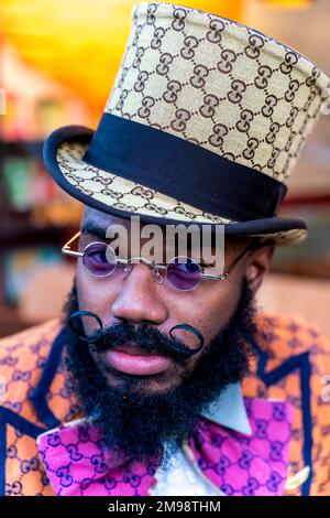 A Portrait of A man in Costume, London, Großbritannien. Stockfoto