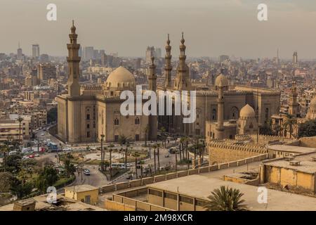 Moschee-Madrasa von Sultan Hassan in Kairo, Ägypten Stockfoto