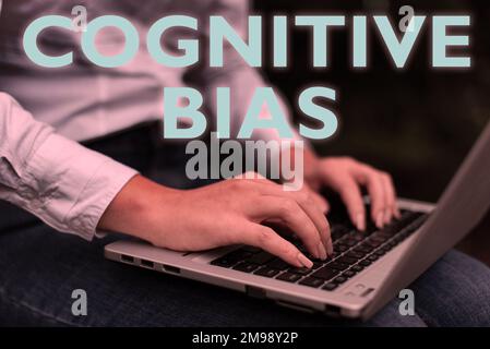 Schriftstellertext Kognitive Vorurteile, konzeptionelle fotopsychologische Behandlung psychischer Störungen Stockfoto