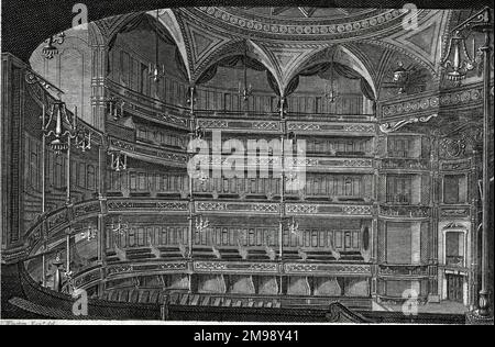 Innenseite des Theatre Royal, Drury Lane, London. Stockfoto