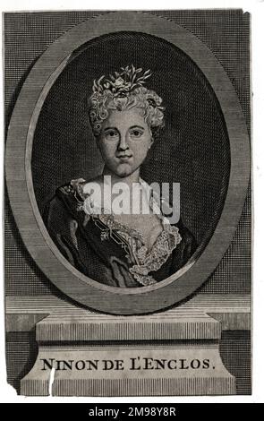 Anne (Ninon) de L'Enclos oder Ninon de Lanclos (1620-1705), französische Autorin, Kurtisane, Freiberufler und Schirmherrin der Künste. Stockfoto