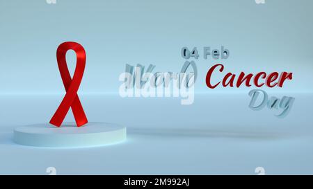 Posterdesign für die Sensibilisierungskampagne für Krebs 3D Rendering-Hintergrund, 3D Illustration Konzeptdesign für den Monat des Bewusstseins für Krebs, Bannerdesign Stockfoto
