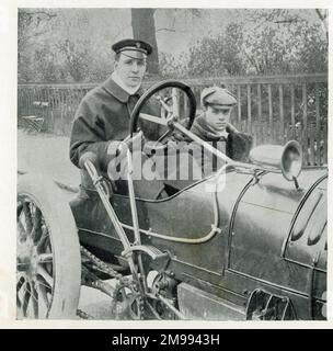 Frühe Autorennen - Charles Jarrott mit Bianchi. Stockfoto