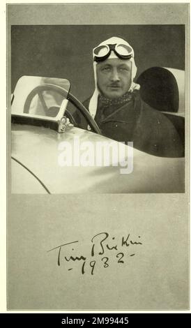 Early Motor Car Racing - Fahrer Sir Henry „Tim“ Birkin. Stockfoto