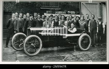Early Motor Car Racing - Sir Henry Segraves erster Rennwagen, der ursprünglich im Grand Prix 1914 von Carl Joerns gefahren wurde. Stockfoto