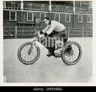 Der 1-Stunden-Motor-Tricycle-Rekord. Stockfoto