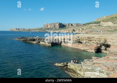 Macari Aussichtspunkt in Sizilien in der Nähe von San Vito Lo Capo, Trapani Sizilien, Italien Stockfoto