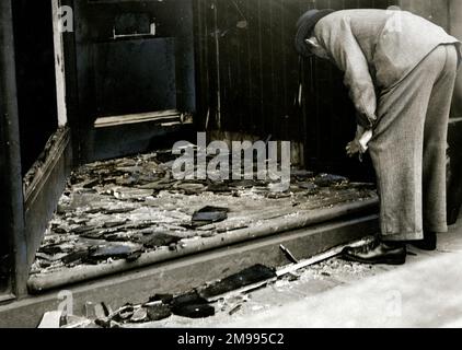 Bombenladen in London Road, Manchester, Mai 1939, vermutlich durch eine IRA-Bombe verursacht. Stockfoto