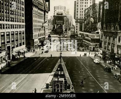 Times Square, New York, USA, während einer Hitzewelle im Juli 1938. Stockfoto