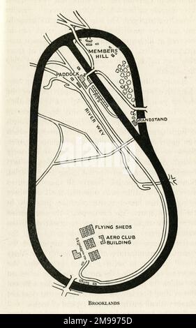 Rennstrecke in Brooklands, Surrey. Stockfoto