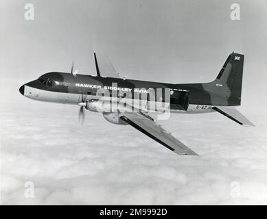 Hawker Siddeley HS748 Serie 2A, G-AZJH, der Prototyp des Frachters. Stockfoto