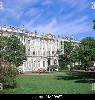 Eremitage, Palastplatz, St. Petersburg, Nordwestregion, Russland Stockfoto