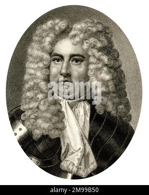 Admiral der Flotte Sir Cloudesley Shovell (1650-1707), englischer Marineoffizier. Stockfoto