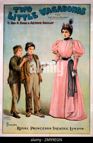 Poster, Two Little Vagabonds von Sims und Shirley, Tour vom Royal Princess's Theatre, London. Stockfoto