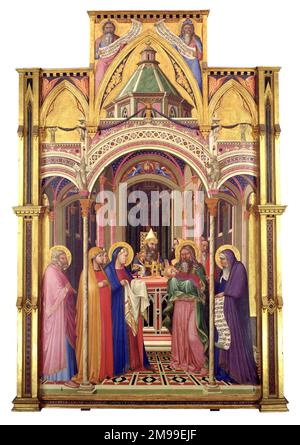 Vorstellung von Jesus im Tempel durch Ambrogio Lorenzetti (Ambruogio Laurati: c.1290-1348), Tempera auf Panel 1342 Stockfoto