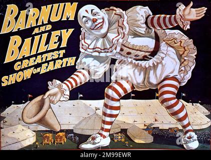 Poster, Barnum und Bailey, die größte Show der Welt. Stockfoto