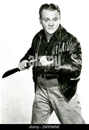 James (Jimmy) Cagney (1899-1986), amerikanischer Schauspieler und Tänzer. Hier gesehen in der Rolle des psychotischen Kriminellen Arthur Jarrett im Film White Heat (1949). Stockfoto