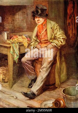 Charles Dickens Charaktere von Frank Reynolds für Buchanan's Whisky - der kunstvolle Dodger, Oliver Twist. Stockfoto