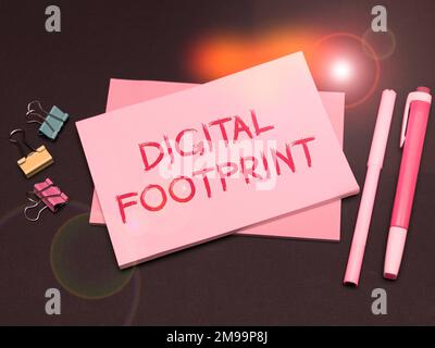 Inspiration mit Digital Footprint. Business Idea nutzt digitale Technologie für den Fertigungsprozess Stockfoto