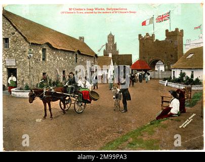Franco-British Exhibition of 1908 - McClinton's Soap Works, im irischen Dorf Ballymaclinton. Stockfoto