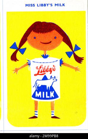 Libby's Happy Families Kartenspiel, Miss Libbbbys Milch. Stockfoto