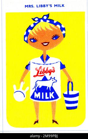 Libby's Happy Families Kartenspiel, Mrs. Libbbys Milch. Stockfoto