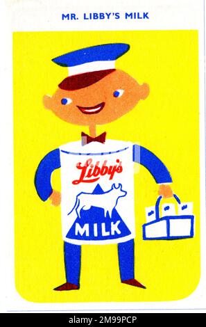 Libby's Happy Families Kartenspiel, Mr. Libbbys Milch. Stockfoto