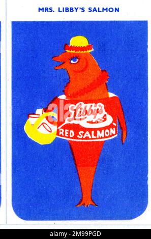 Libby's Happy Families Kartenspiel, Mrs. Libby's Red Salmon. Stockfoto