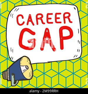 Inspiration mit dem Zeichen „Career Gap“. Geschäftskonzept Eine Szene, in der Sie für eine Weile nicht mehr bei Ihrem Beruf arbeiten Stockfoto