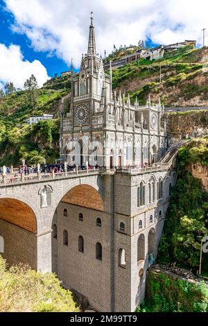 Kolumbien - 9. Oktober 2022: National Shrine Basilica of Our Lady of Las Lajas Stockfoto