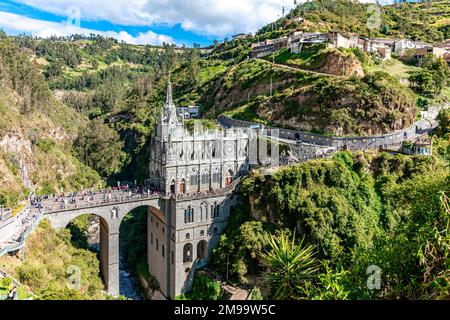 Kolumbien - 9. Oktober 2022: National Shrine Basilica of Our Lady of Las Lajas Stockfoto