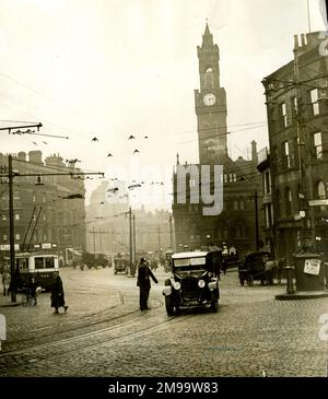 Stadtzentrum von Bradford und Rathaus, West Yorkshire. Stockfoto