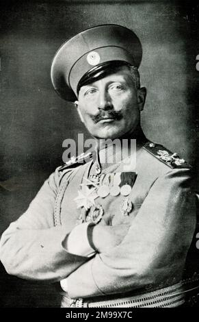 Kaiser Wilhelm II. In Militäruniform. Stockfoto