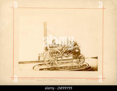 Raketenlokomotivenmodell. Im Besitz von George Robert Stephenson, 1829 Jahre alt. Gelistet in RE Bleasdales Locomotive Engines Katalog, Eintrag 1268. Zum Stephenson-Strafvollzug. Stockfoto