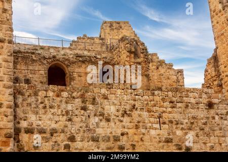 Schloss Ajloun, Jordanien, erbaut von den Ayyubids im 12. Jahrhundert, Naher Osten Stockfoto