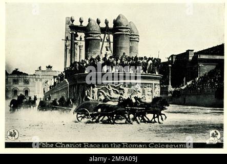 Silent Movie Film, Messalina oder der Fall einer Kaiserin 1923, Kolosseum von Chariot Race Stockfoto