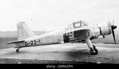 Der Percival P.56 Mark 2 G-23-1 (später WG503), 3. Prototyp des Percival P.56 Provost und der erste Provost, der von einem Alvis Leonides-Motor angetrieben wird (daher die nicht serienmäßige Motorverkleidung). Von einem Referenzfoto negativ. Stockfoto