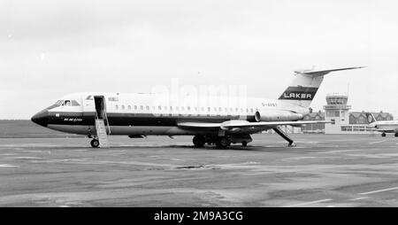 British Aircraft Corporation One-Eleven 320L AZ G-AVBY (msn BAC.113) von Laker Airways. Stockfoto