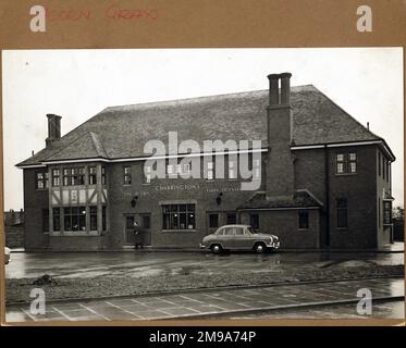 Foto von Acorn PH, Stifford Clays, Essex. Die Hauptseite des Aufdrucks (hier abgebildet) zeigt: Gesicht auf den Pub. Auf der Rückseite des Aufdrucks (auf Anfrage erhältlich) finden Sie Details: Nichts für das Acorn, Stifford Clays, Essex RM16 2AP. Seit Juli 2018 . Abgerissen für Wohnungsbau Stockfoto