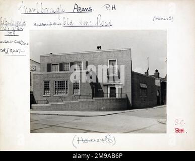 Foto: Marlborough Arms, Old Kent Road, London. Die Hauptseite des Aufdrucks (hier abgebildet) zeigt: Gesicht auf den Pub. Auf der Rückseite des Aufdrucks (auf Anfrage erhältlich) finden Sie Details: Nichts für die Marlborough Arms, Old Kent Road, London SE1 5JU. Seit Juli 2018 . Die Site ist jetzt ein Wohnblock Stockfoto