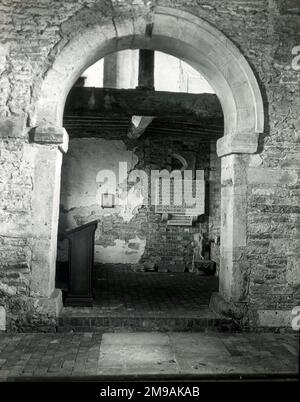 Oddas Kapelle, eine ehemalige chantry Kapelle in Deerhurst, Gloucestershire, ein angelsächsisches Gebäude aus dem späten 11. Jahrhundert. Stockfoto
