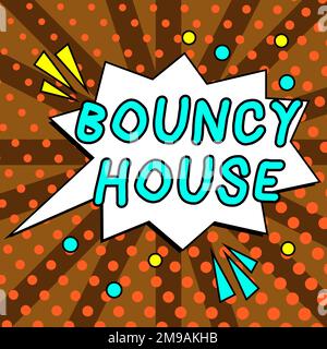 Textunterschrift mit Darstellung von Bouncy House. Internet-Konzept Automatisiertes Programm, das über das Internet läuft Künstliche Intelligenz Stockfoto