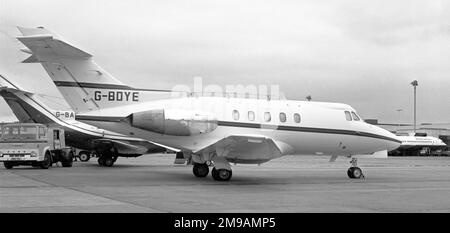 Hawker-Siddeley HS-125-1A/522 G-BDYE (msn 25080), von McAlpine Aviation Ltd. Stockfoto