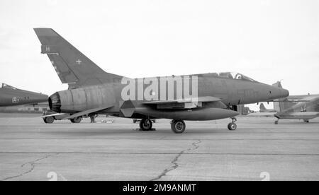 Royal Danish Air Force - Nordamerikanische F-100D Super Sabre 42222 'G-222 - H', Eskadrille 727. Stockfoto