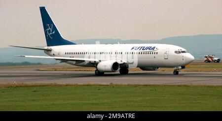 Boeing 737 von Futura International Airways. Stockfoto