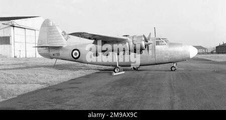 Royal Air Force - Percival P.66 Pembroke WV705 (msn PAC/66/08), am Flughafen Luton. Stockfoto