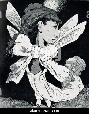 Sarah Bernhardt, französische Schauspielerin, Karikatur von Gill Stockfoto
