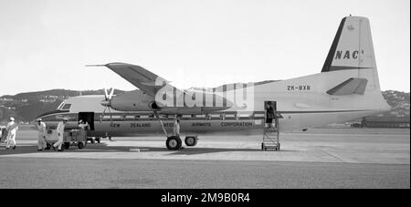 Fokker F27-1020 Friendship ZK-BXB 'Kotuku' (msn 10167), von N.A.C. (National Airways Corporation) in Wellington, Neuseeland. Stockfoto