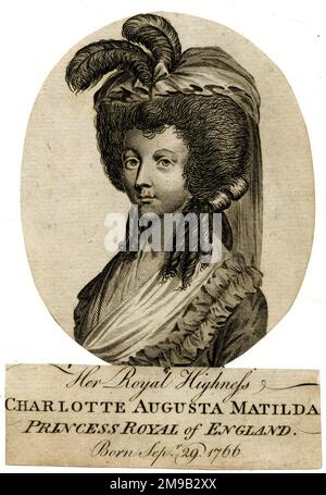 Charlotte Augusta Matilda, Prinzessin Royal von England, ältere Tochter von König George III Stockfoto