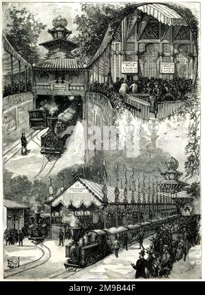 Decauville Railway auf der Weltausstellung von Paris, 1889 Stockfoto